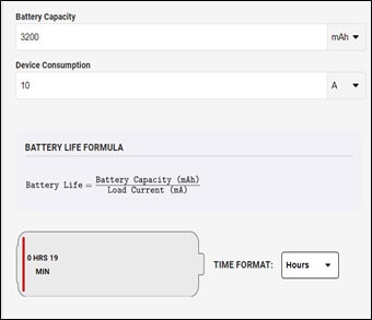 Estimated Flight Time - DigiKey Battery Life Calculator